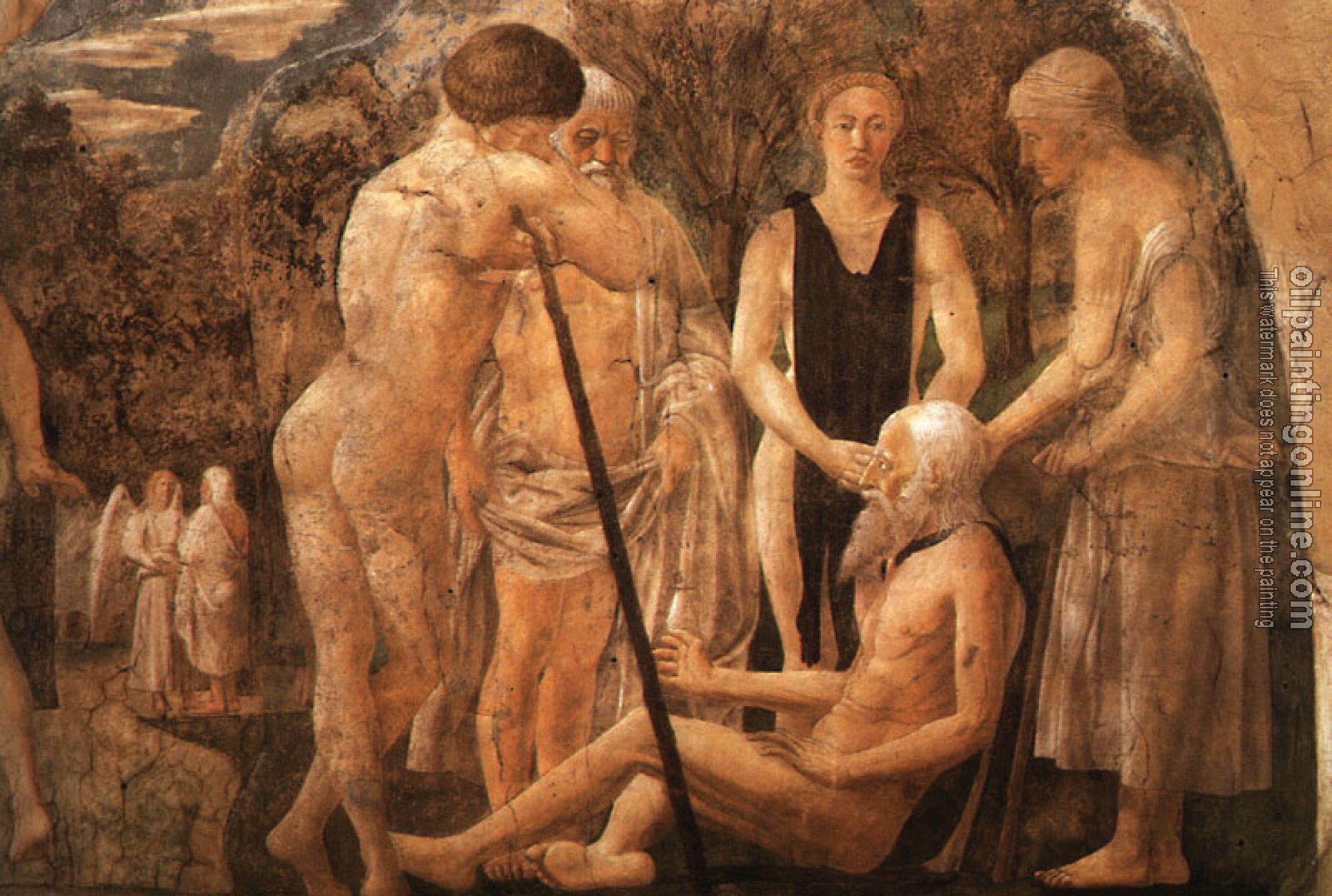Francesca, Piero della - Death of Adam, detail
